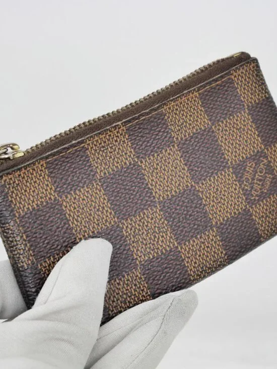 Louis Vuitton Pochette Cles Coin Case Key Ring Damier Brown - Picture 9 of 10
